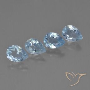 3.46 ct natürliche Himmerlblau Topas-Edelsteine, Birnenform, VVS-VS