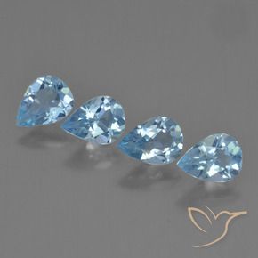 2.88 ct natürliche Swiss Blue Topas-Edelsteine, Birnenform, VVS-VS