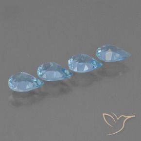 2.88 ct natürliche Swiss Blue Topas-Edelsteine, Birnenform, VVS-VS