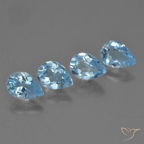 3.36ctw Natürlicher Swiss Blue Topas, Birnenform, VVS-VS