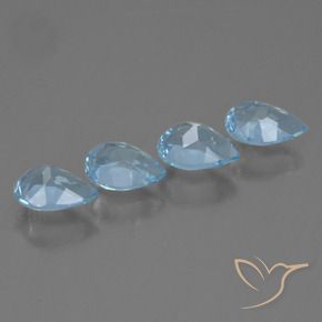 3.36 ct natürliche Swiss Blue Topas-Edelsteine, Birnenform, VVS-VS