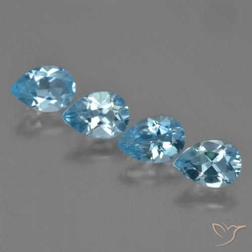 3.18ctw Natürlicher Swiss Blue Topas, Birnenform, VVS-VS