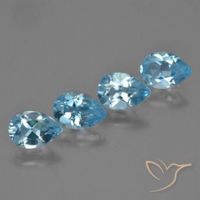 3.18 ct natürliche Swiss Blue Topas-Edelsteine, Birnenform, VVS-VS