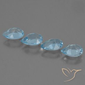3.18 ct natürliche Swiss Blue Topas-Edelsteine, Birnenform, VVS-VS
