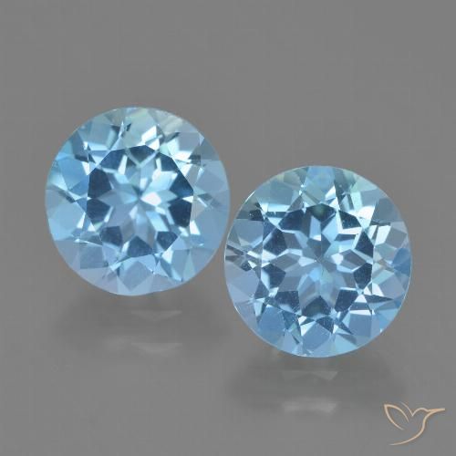 4.72ctw Natürlicher Swiss Blue Topas, Runden, VS