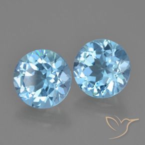 4.72 ct natürliche Swiss Blue Topas-Edelsteine, Runden, VS