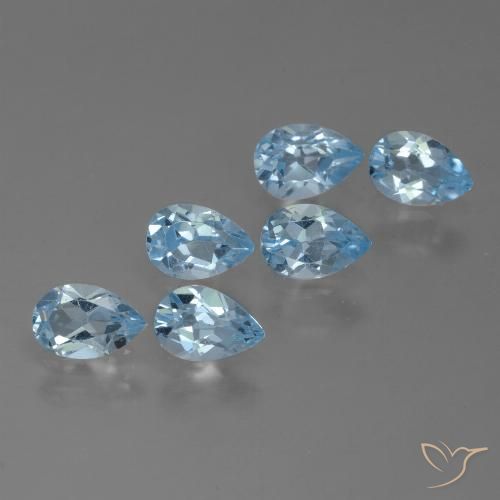 3.06ctw Natürlicher Swiss Blue Topas, Birnenform, VS