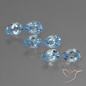 3.06 ct natürliche Swiss Blue Topas-Edelsteine, Birnenform, VS