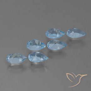 3.06 ct natürliche Swiss Blue Topas-Edelsteine, Birnenform, VS