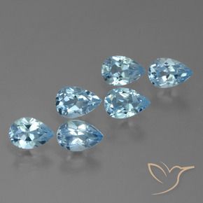 3.46 ct natürliche Swiss Blue Topas-Edelsteine, Birnenform, VVS-VS