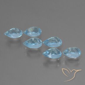 3.46 ct natürliche Swiss Blue Topas-Edelsteine, Birnenform, VVS-VS