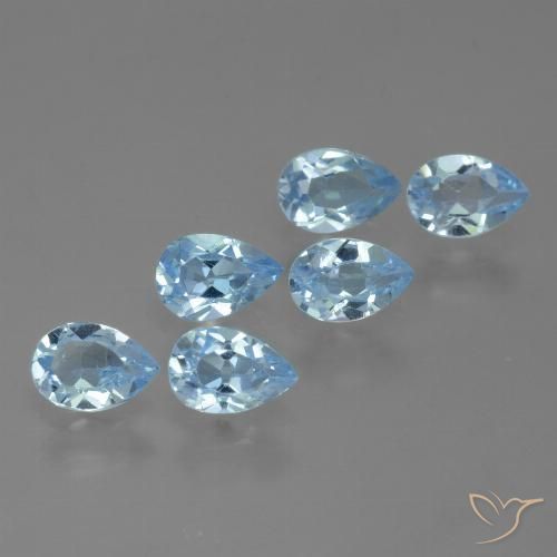 3.46ctw Natürlicher Swiss Blue Topas, Birnenform, VS