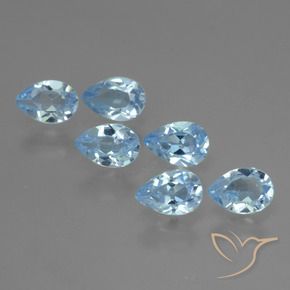 3.46 ct natürliche Swiss Blue Topas-Edelsteine, Birnenform, VS