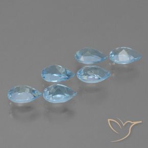 3.46 ct natürliche Swiss Blue Topas-Edelsteine, Birnenform, VS