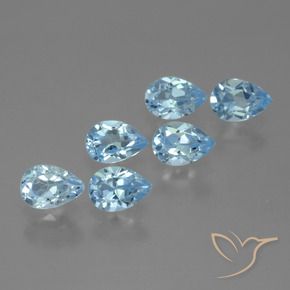 3.38 ct natürliche Himmerlblau Topas-Edelsteine, Birnenform, VS