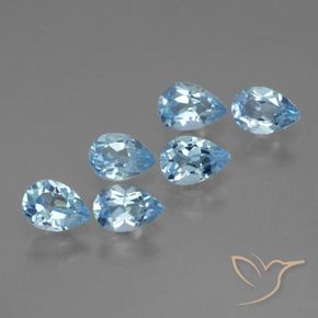 3.05 ct natürliche Swiss Blue Topas-Edelsteine, Birnenform, VS