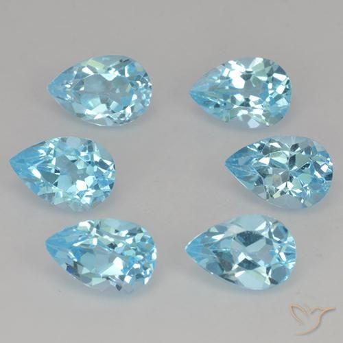 3.56 ct natürliche Swiss Blue Topas-Edelsteine, Birnenform, VS