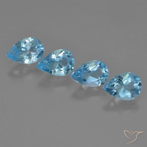 3.20ctw Natürlicher Swiss Blue Topas, Birnenform, VVS-VS