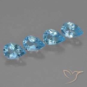 3.20 ct natürliche Swiss Blue Topas-Edelsteine, Birnenform, VVS-VS