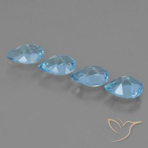 3.20 ct natürliche Swiss Blue Topas-Edelsteine, Birnenform, VVS-VS