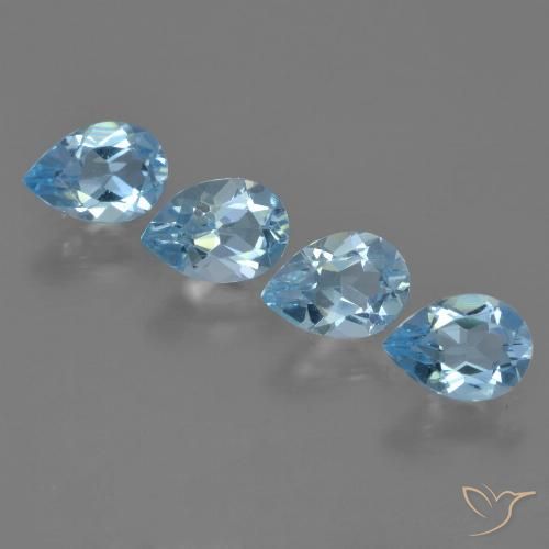 2.96ctw Natürlicher Swiss Blue Topas, Birnenform, VVS-VS