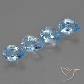 2.96 ct natürliche Swiss Blue Topas-Edelsteine, Birnenform, VVS-VS
