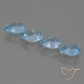 2.96 ct natürliche Swiss Blue Topas-Edelsteine, Birnenform, VVS-VS
