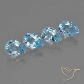 3.30 ct natürliche Himmerlblau Topas-Edelsteine, Birnenform, VVS-VS