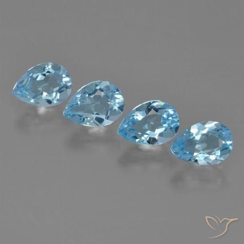 3.31ctw Natürlicher Swiss Blue Topas, Birnenform, VVS-VS