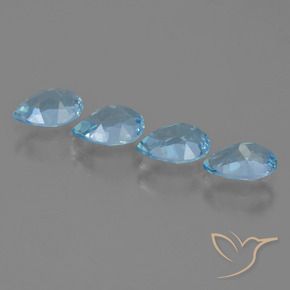 3.31 ct natürliche Swiss Blue Topas-Edelsteine, Birnenform, VVS-VS