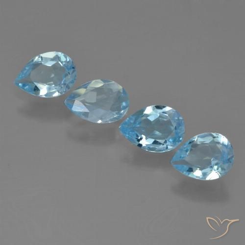 2.50ctw Natürlicher Swiss Blue Topas, Birnenform, VS