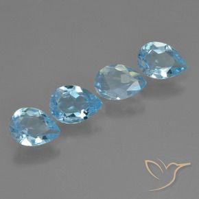 2.50 ct natürliche Swiss Blue Topas-Edelsteine, Birnenform, VS