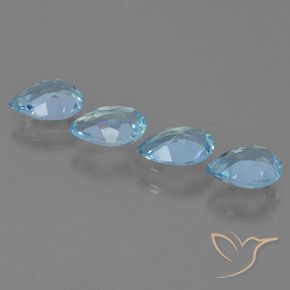 2.50 ct natürliche Swiss Blue Topas-Edelsteine, Birnenform, VS