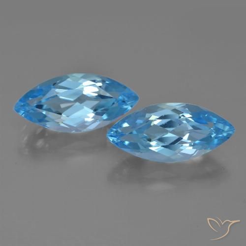 7.66ctw Natürlicher Swiss Blue Topas, Marquise, VVS