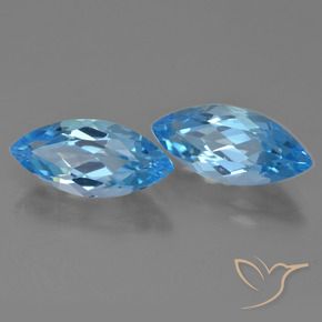 7.66 ct natürliche Swiss Blue Topas-Edelsteine, Marquise, VVS