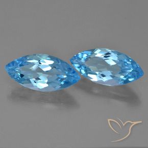 7.34 ct natürliche Swiss Blue Topas-Edelsteine, Marquise, VVS