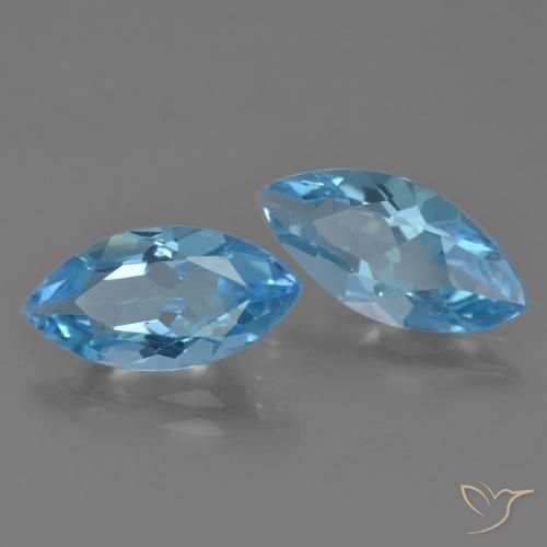 6.41 ct natürliche Swiss Blue Topas-Edelsteine, Marquise, VVS