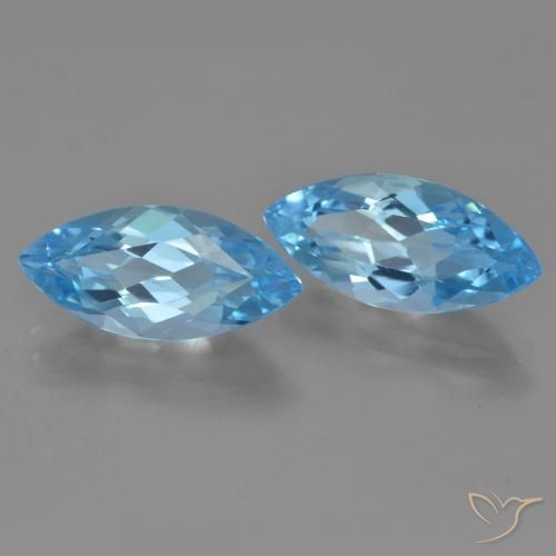 7.46 ct natürliche Swiss Blue Topas-Edelsteine, Marquise, VVS