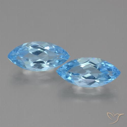 7.21ctw Natürlicher Himmerlblau Topas, Marquise, VVS-VS