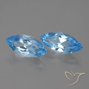 7.57 ct natürliche Swiss Blue Topas-Edelsteine, Marquise, VVS