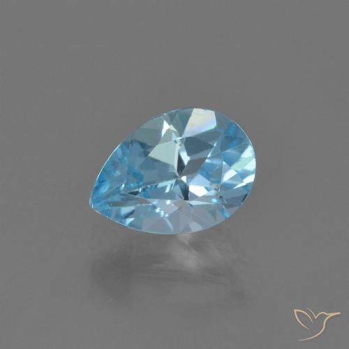 0.90ct Natürlicher Himmerlblau Topas, Birnenform, VVS-VS