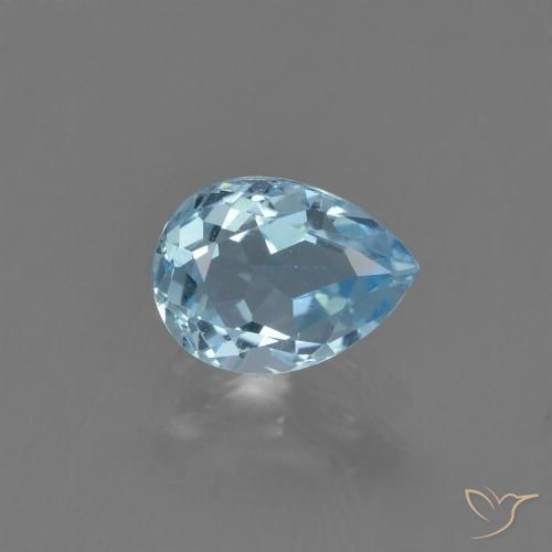 0.92ct Natürlicher Himmerlblau Topas, Birnenform, VVS-VS