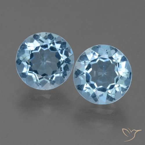 4.73ctw Natürlicher Swiss Blue Topas, Runden, VVS-VS