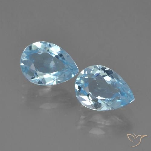1.92ctw Natürlicher Swiss Blue Topas, Birnenform, VS