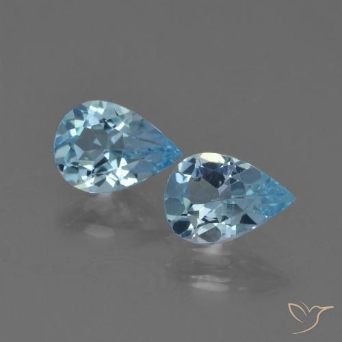 1.31ctw Natürlicher Swiss Blue Topas, Birnenform, VS