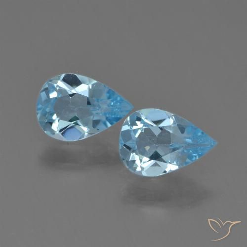 1.45ctw Natürlicher Swiss Blue Topas, Birnenform, VS
