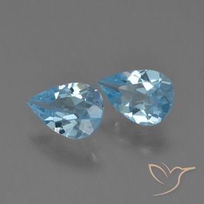 1.45 ct natürliche Swiss Blue Topas-Edelsteine, Birnenform, VS