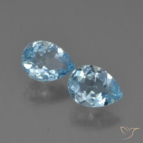1.86ctw Natürlicher Swiss Blue Topas, Birnenform, VS