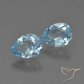 1.86 ct natürliche Swiss Blue Topas-Edelsteine, Birnenform, VS