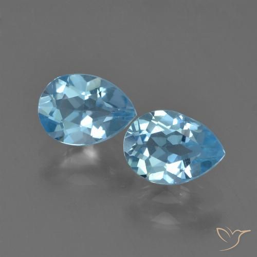 1.76ctw Natürlicher Swiss Blue Topas, Birnenform, VS